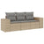 3 Piece Garden Sofa Set with Cushions Beige Poly Rattan