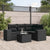 5 Piece Garden Sofa Set with Cushions Black Poly Rattan