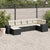 7 Piece Garden Sofa Set with Cushions Black Poly Rattan