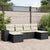 6 Piece Garden Sofa Set with Cushions Black Poly Rattan