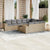 11 Piece Garden Sofa Set with Cushions Beige Poly Rattan