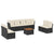 9 Piece Garden Sofa Set with Cushions Black Poly Rattan