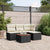 5 Piece Garden Sofa Set with Cushions Black Poly Rattan