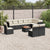 11 Piece Garden Sofa Set with Cushions Black Poly Rattan