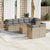 9 Piece Garden Sofa Set with Cushions Mix Beige Poly Rattan