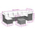 8 Piece Garden Sofa Set with Cushions Black Poly Rattan