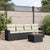 5 Piece Garden Sofa Set with Cushions Black Poly Rattan