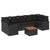 8 Piece Garden Sofa Set with Cushions Black Poly Rattan