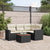 5 Piece Garden Sofa Set with Cushions Black Poly Rattan