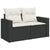 6 Piece Garden Sofa Set with Cushions Black Poly Rattan