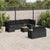 10 Piece Garden Sofa Set with Cushions Black Poly Rattan