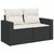 11 Piece Garden Sofa Set with Cushions Black Poly Rattan