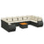 11 Piece Garden Sofa Set with Cushions Black Poly Rattan