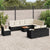 11 Piece Garden Sofa Set with Cushions Black Poly Rattan