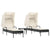 Sun Loungers 2 pcs with Canopies and Table Black Poly Rattan