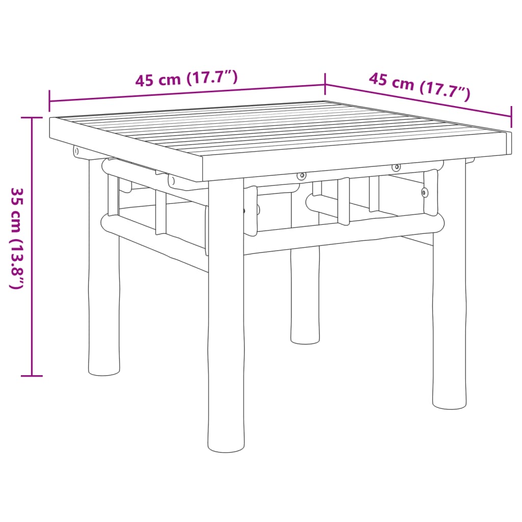 Coffee Table 45x45x35 cm Bamboo