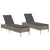 Sun Loungers with Cushions 2 pcs Grey Poly Rattan