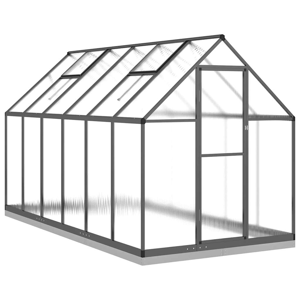 Greenhouse with Base Frame Anthracite 334x169x202 cm Aluminium