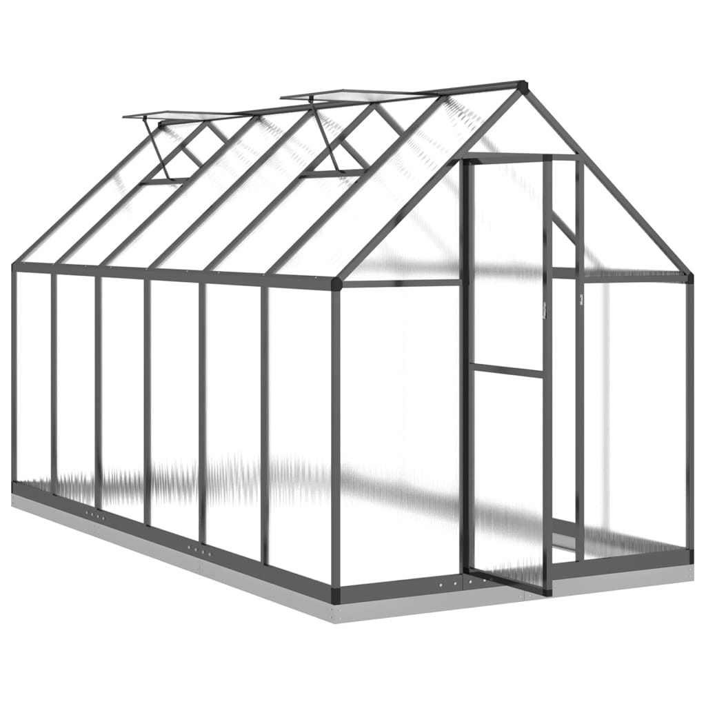 Greenhouse with Base Frame Anthracite 334x169x202 cm Aluminium