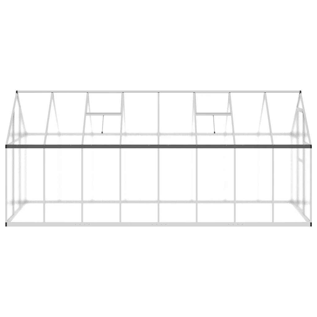 Greenhouse with Base Frame Silver 445x169x195 cm Aluminium