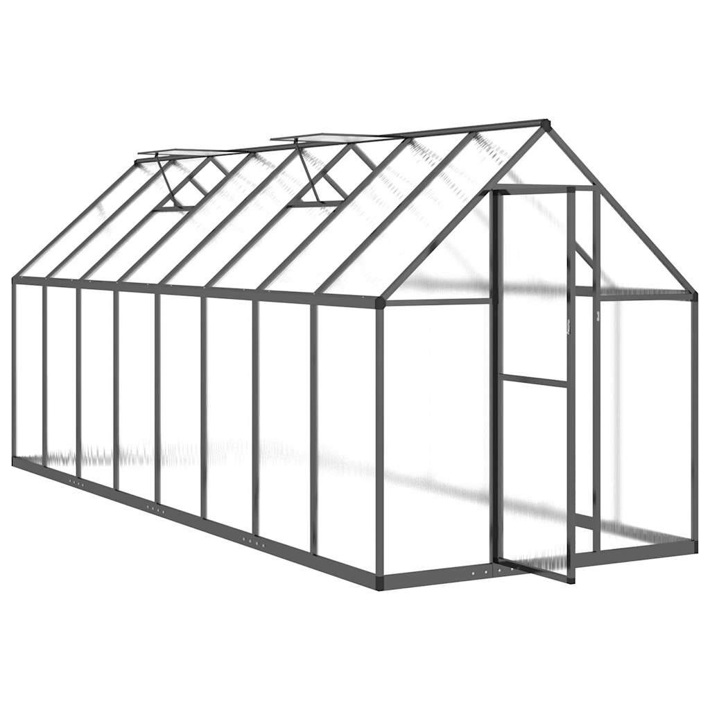 Greenhouse with Base Frame Anthracite 445x169x195 cm Aluminium