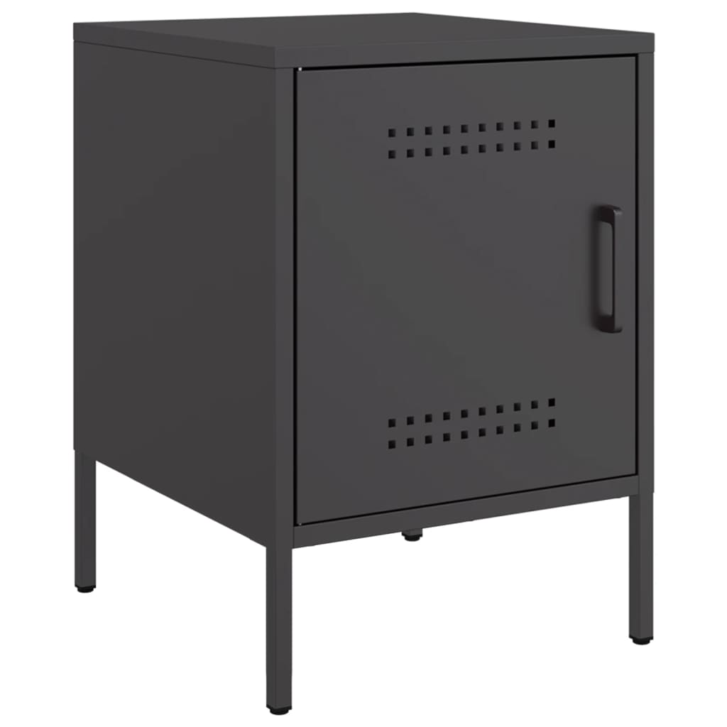 Bedside Cabinets 2 pcs Black 36x39x50.5 cm Steel