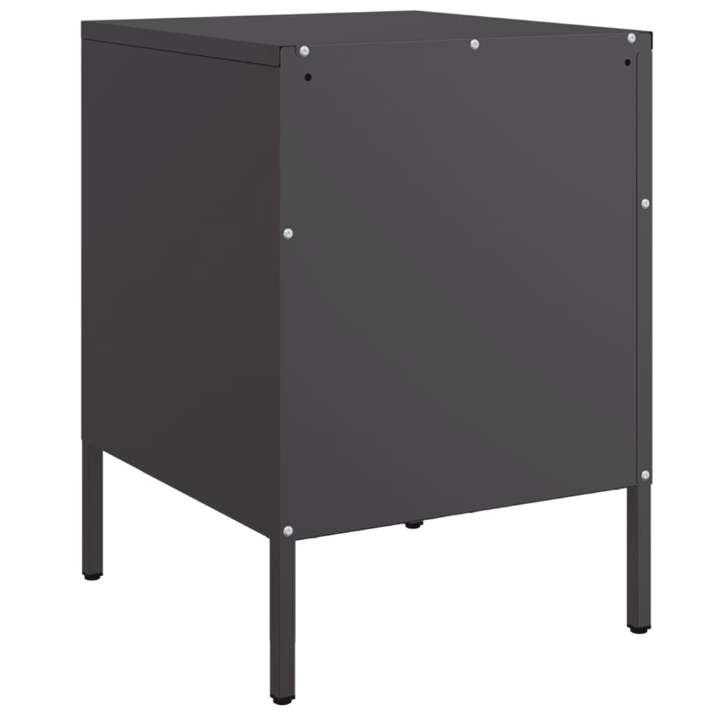 Bedside Cabinets 2 pcs Black 36x39x50.5 cm Steel