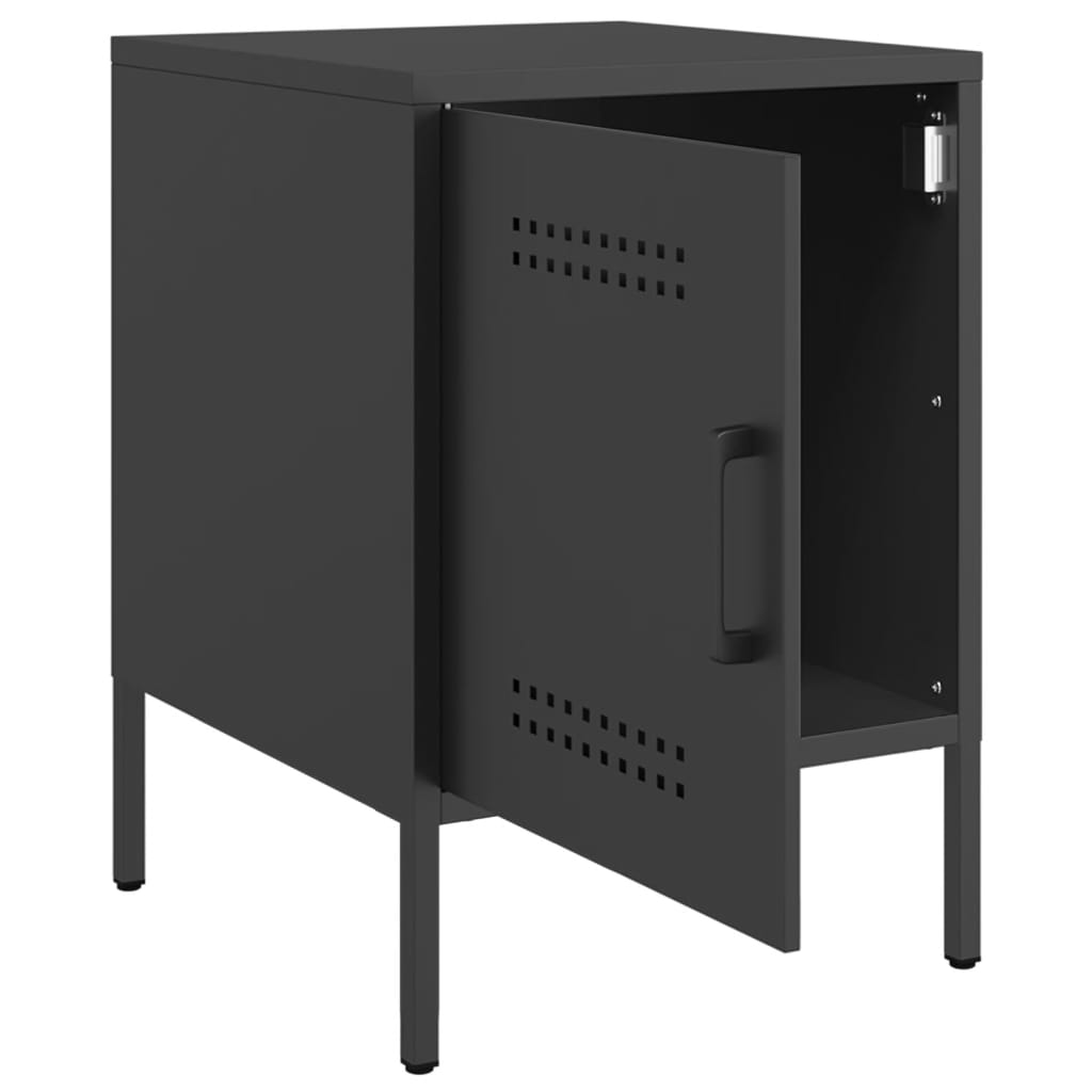 Bedside Cabinets 2 pcs Black 36x39x50.5 cm Steel