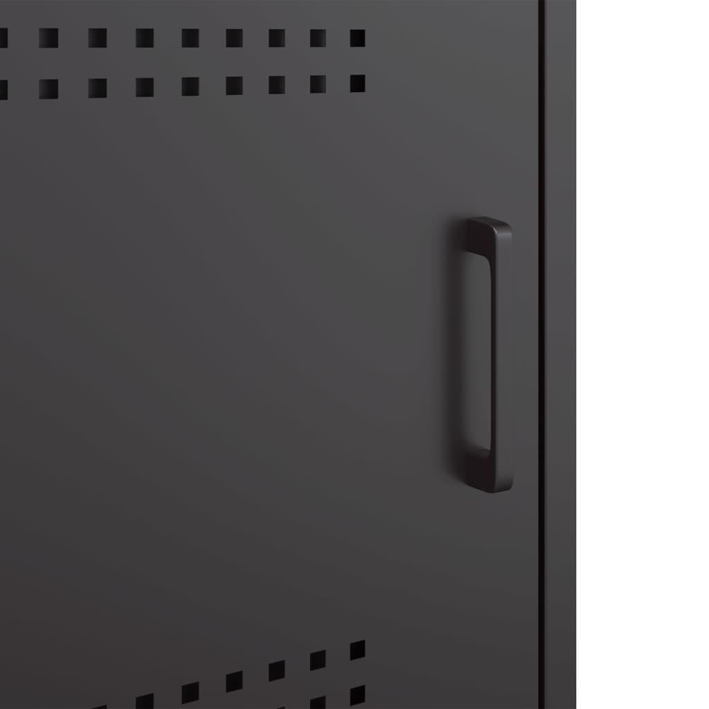 Bedside Cabinets 2 pcs Black 36x39x50.5 cm Steel