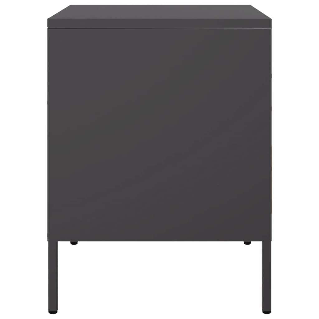 Bedside Cabinets 2 pcs Black 36x39x50.5 cm Steel