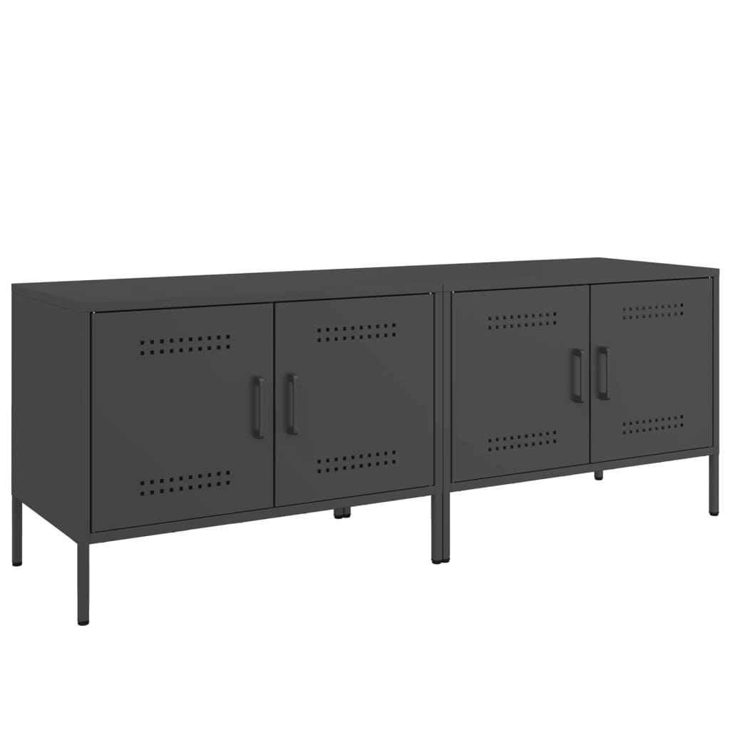 TV Cabinets 2 pcs Black 68x39x50.5 cm Steel