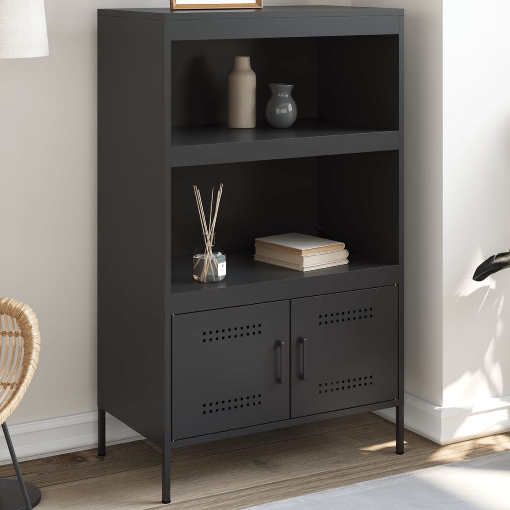 Highboard Black 68x39x113 cm Steel