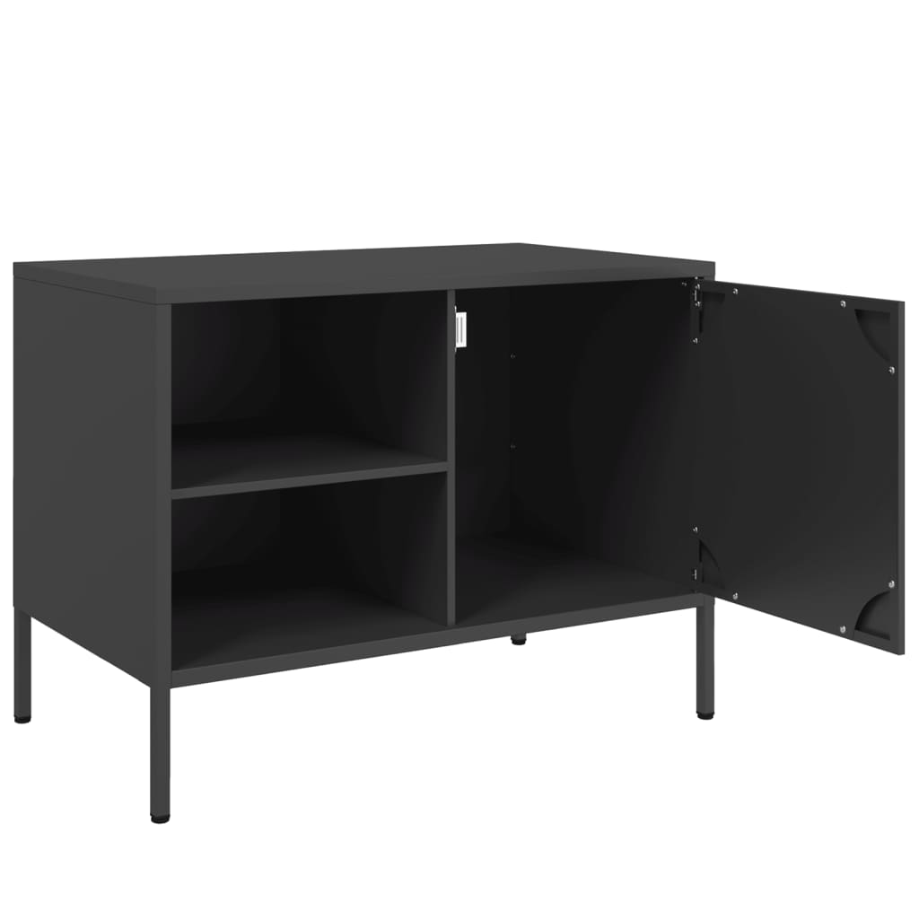 TV Cabinets 2 pcs Black 68x39x50.5 cm Steel