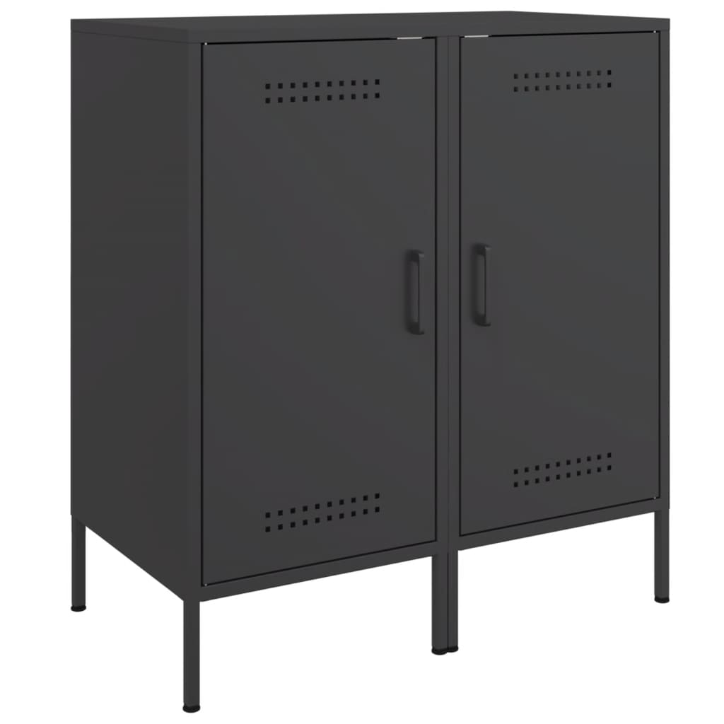 Sideboards 2 pcs Black 36x39x79 cm Steel