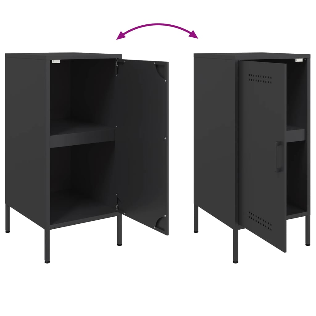 Sideboards 2 pcs Black 36x39x79 cm Steel