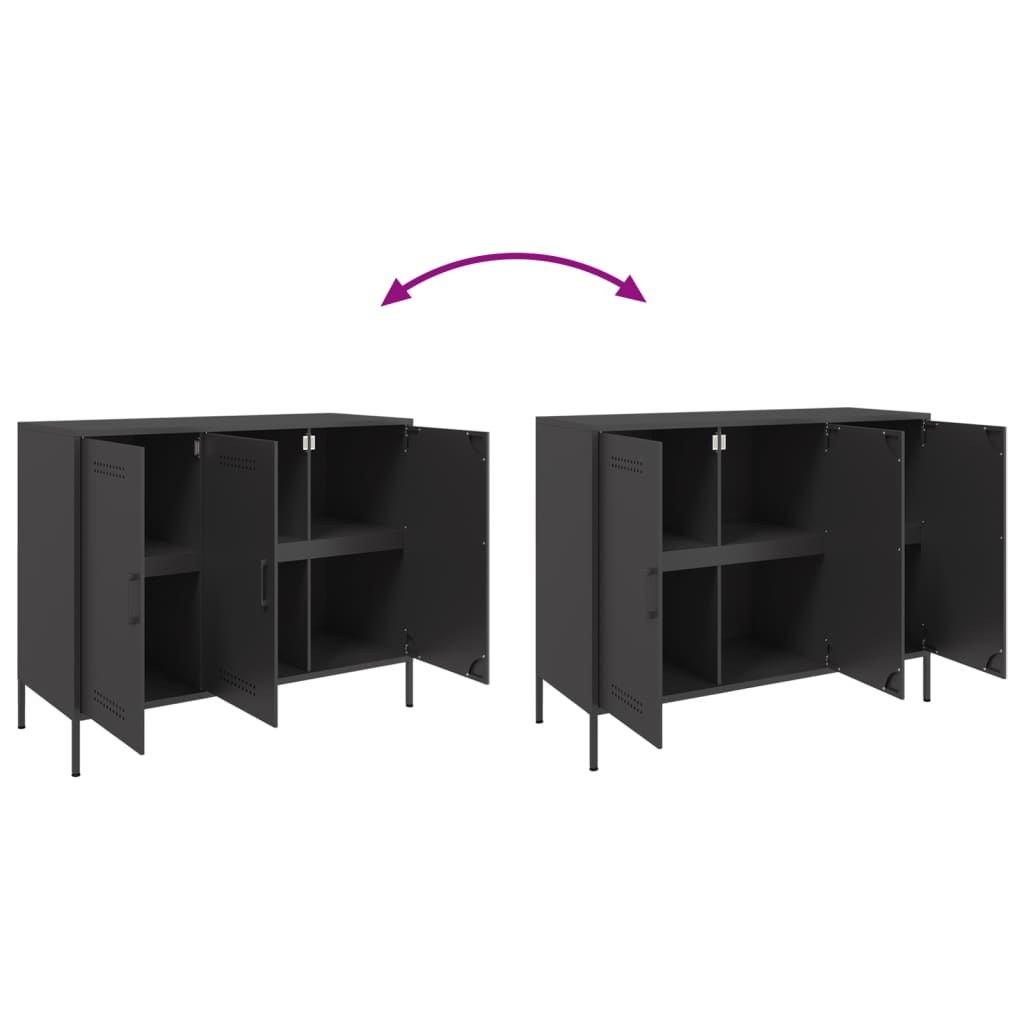 Sideboard Black 100.5x39x79 cm Steel