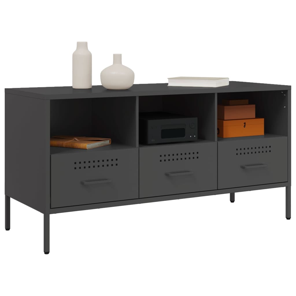 TV Cabinet Black 100.5x39x50.5 cm Steel