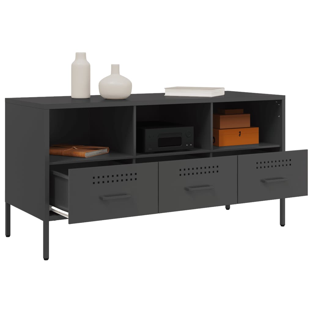 TV Cabinet Black 100.5x39x50.5 cm Steel