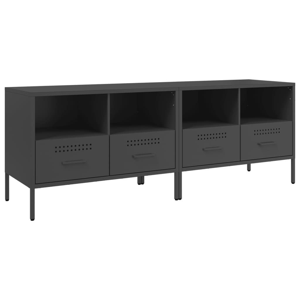 TV Cabinets 2 pcs Black 68x39x50.5 cm Steel