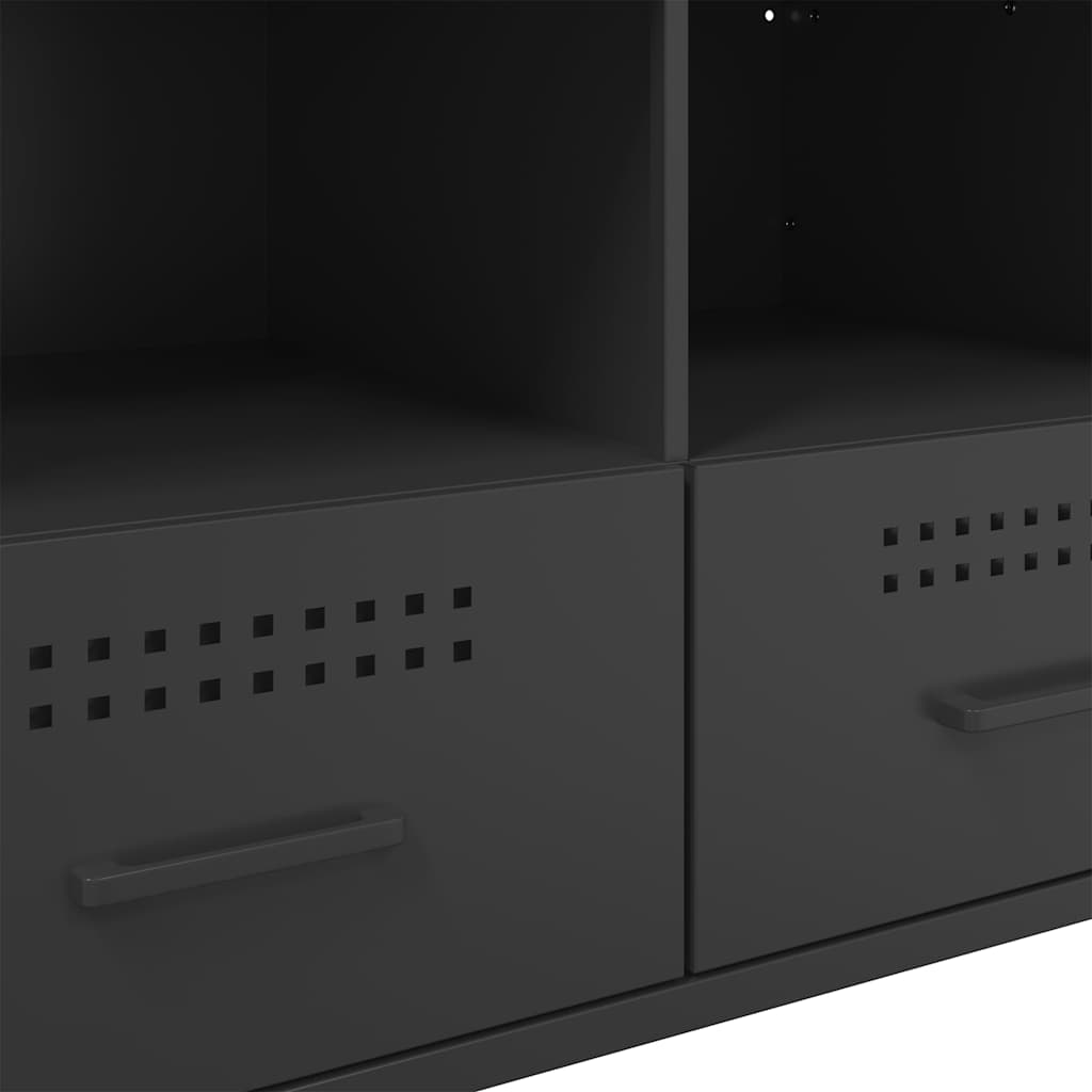 TV Cabinets 2 pcs Black 68x39x50.5 cm Steel