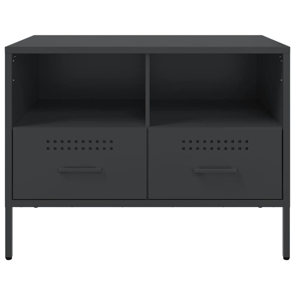 TV Cabinets 2 pcs Black 68x39x50.5 cm Steel