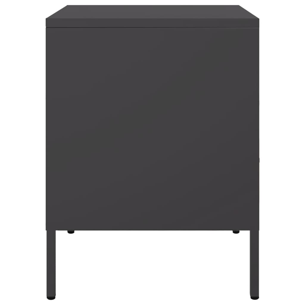 Bedside Cabinets 2 pcs Black 36x39x50.5 cm Steel