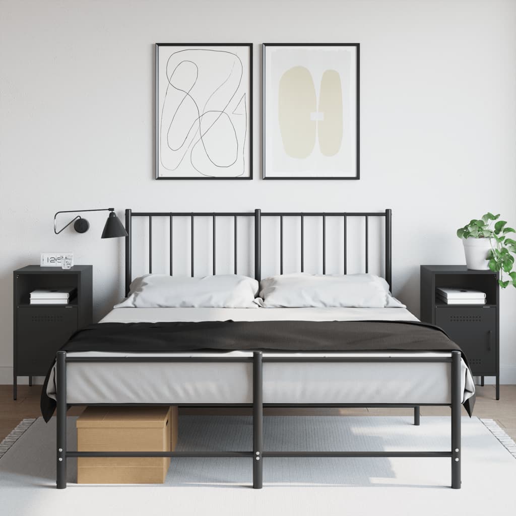 Bedside Cabinets 2 pcs Black 36x39x68 cm Steel