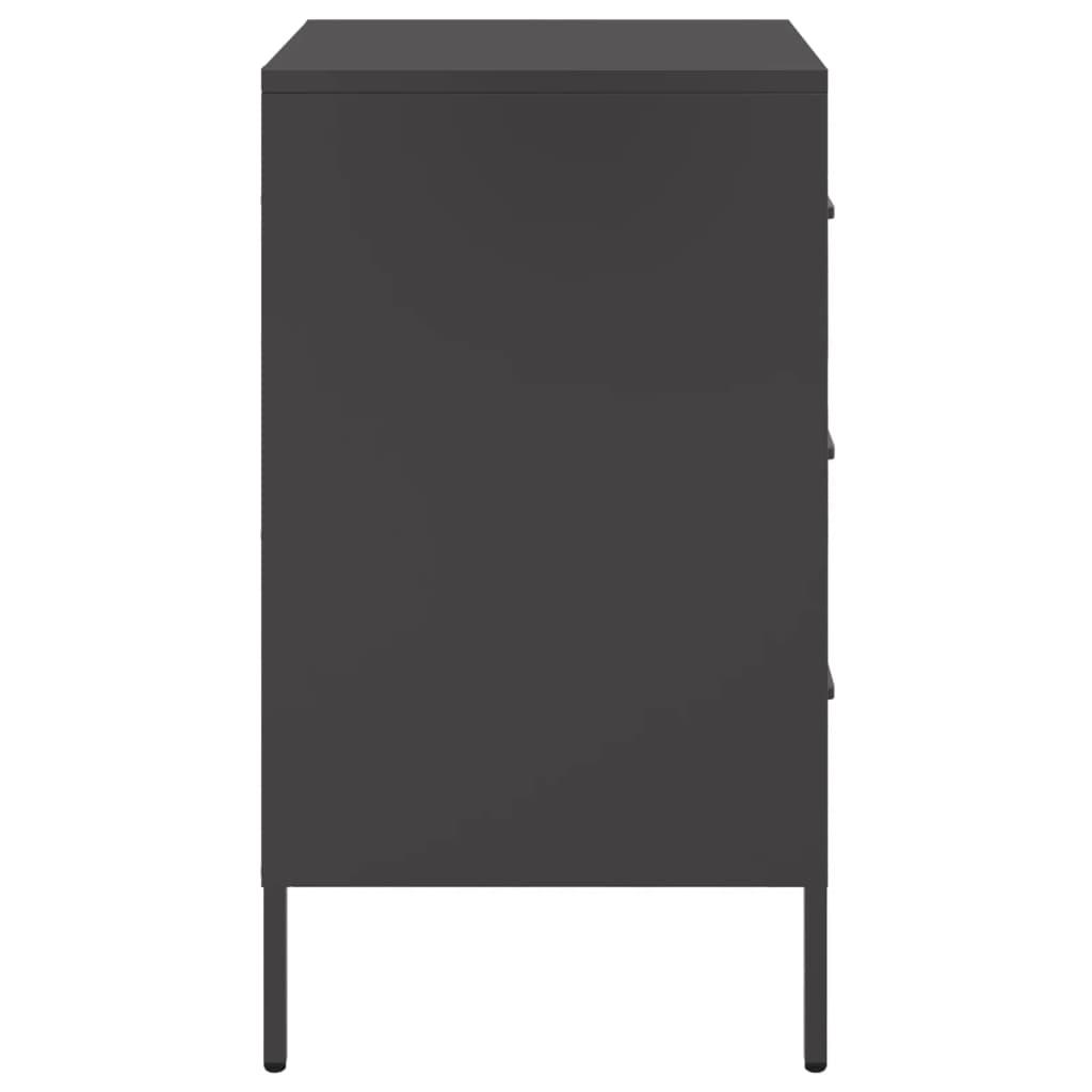 Bedside Cabinets 2 pcs Black 36x39x68 cm Steel