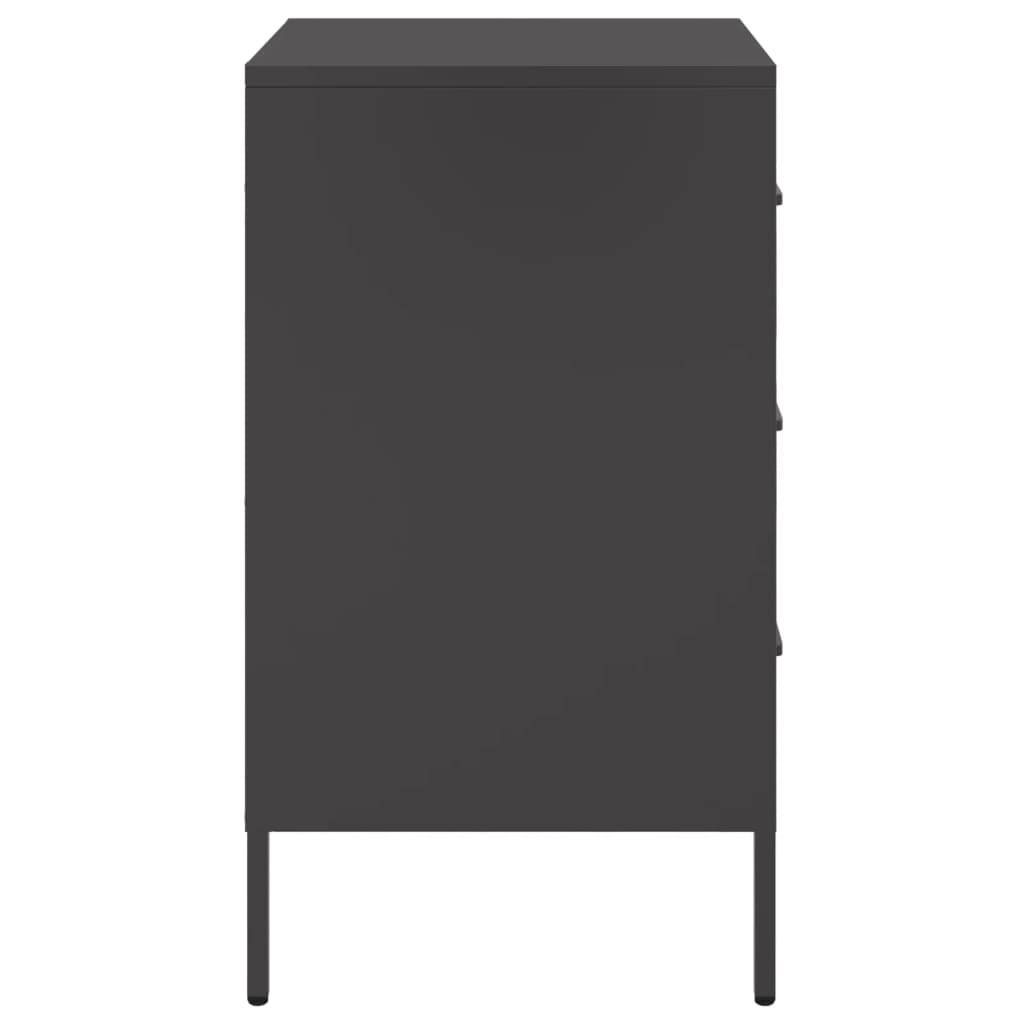 Bedside Cabinets 2 pcs Black 36x39x68 cm Steel