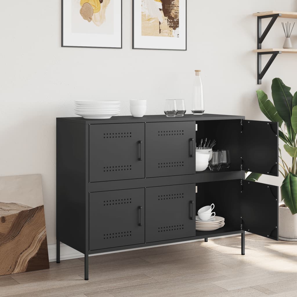 Sideboard Black 100.5x39x79 cm Steel