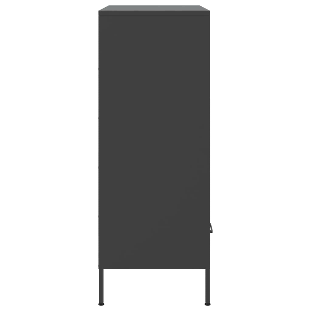 Highboard Black 68x39x101.5 cm Steel