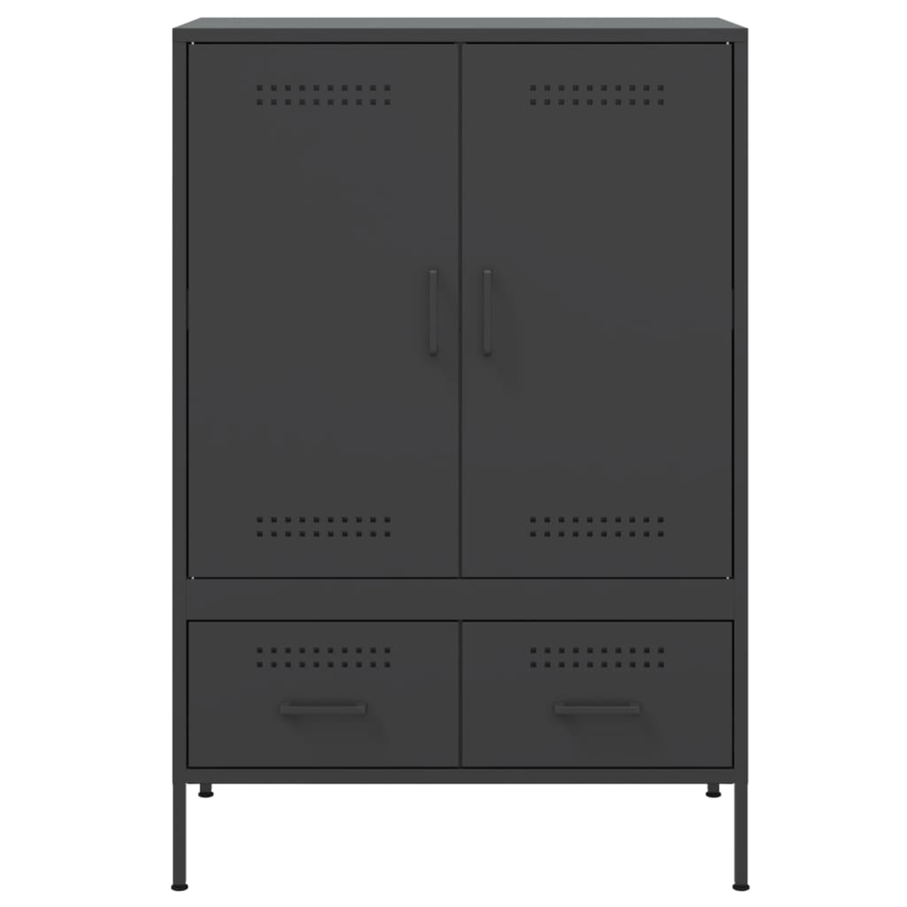 Highboard Black 68x39x101.5 cm Steel