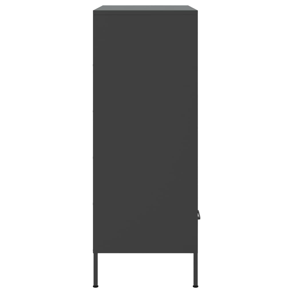 Highboard Black 68x39x101.5 cm Steel