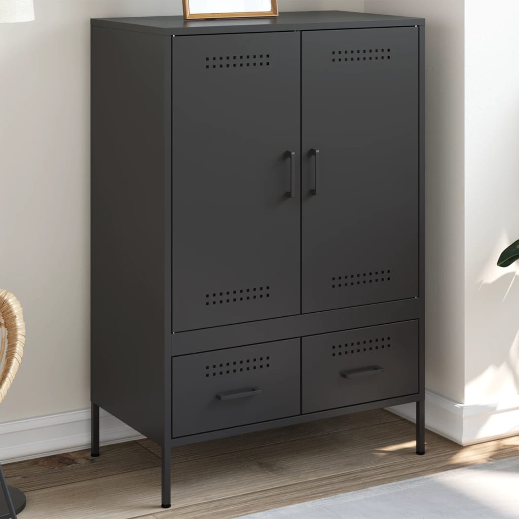 Highboard Black 68x39x101.5 cm Steel